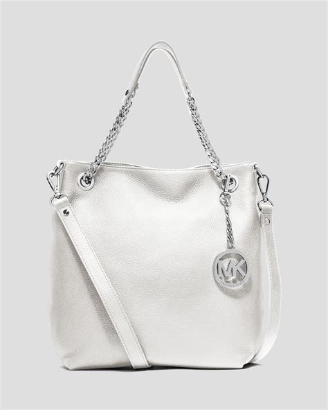 michael kors silver chain satchel